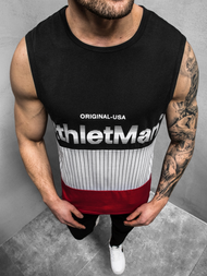 T-Shirt męski bez rękawów czarny OZONEE JS/SS11065Z