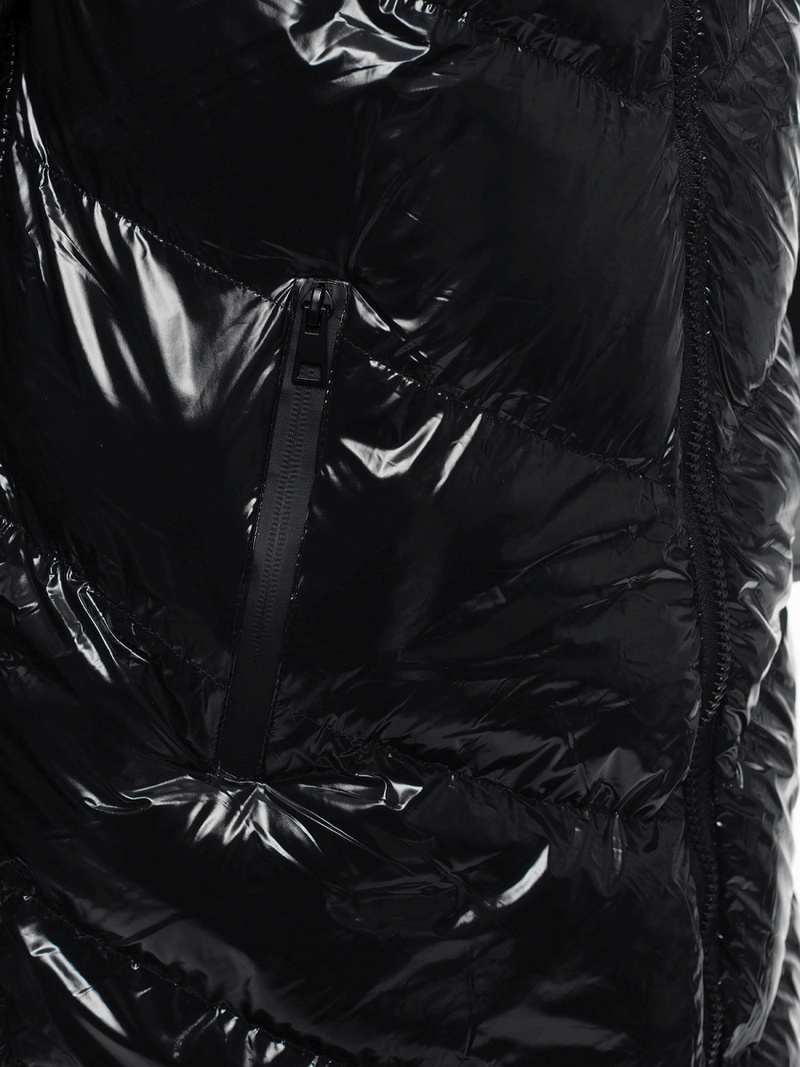 Kurtka zimowa damska parka z futerkiem czarna OZONEE JS/M23069/5