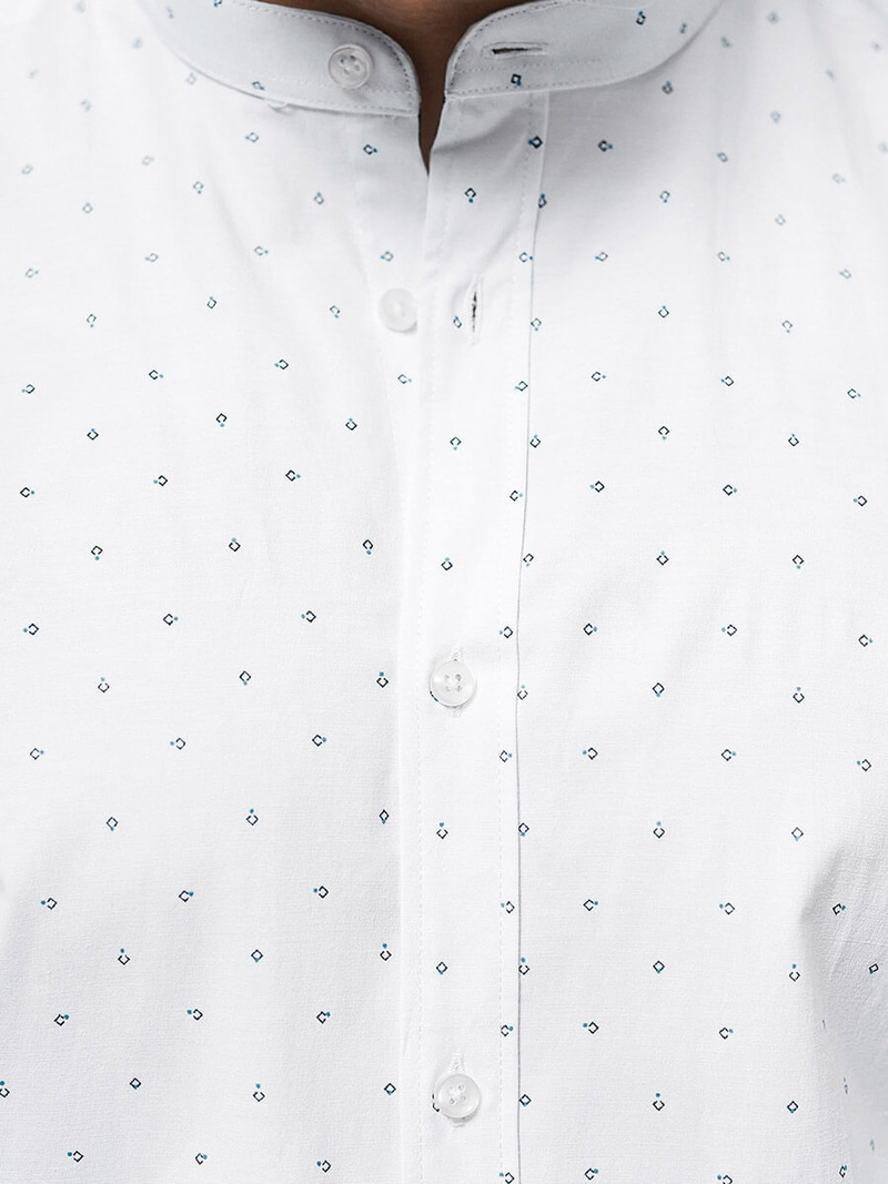 Koszula męska ze stójką biała OZONEE O/V21