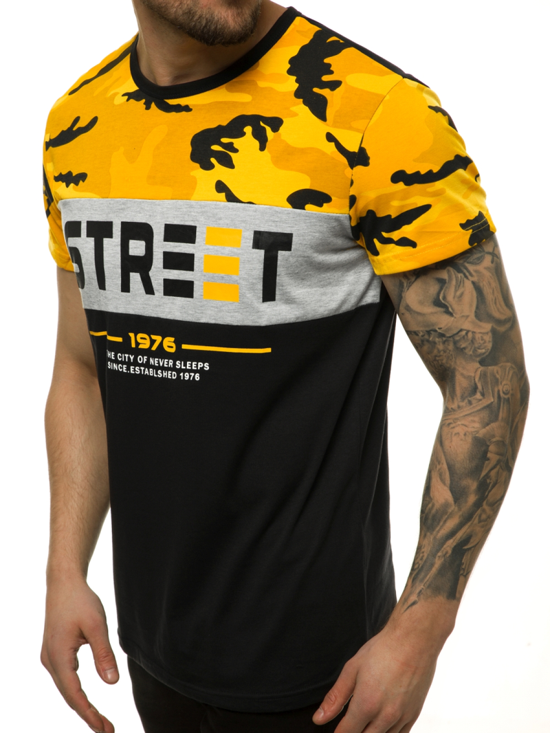 T-Shirt męski czarny OZONEE JS/SS11105