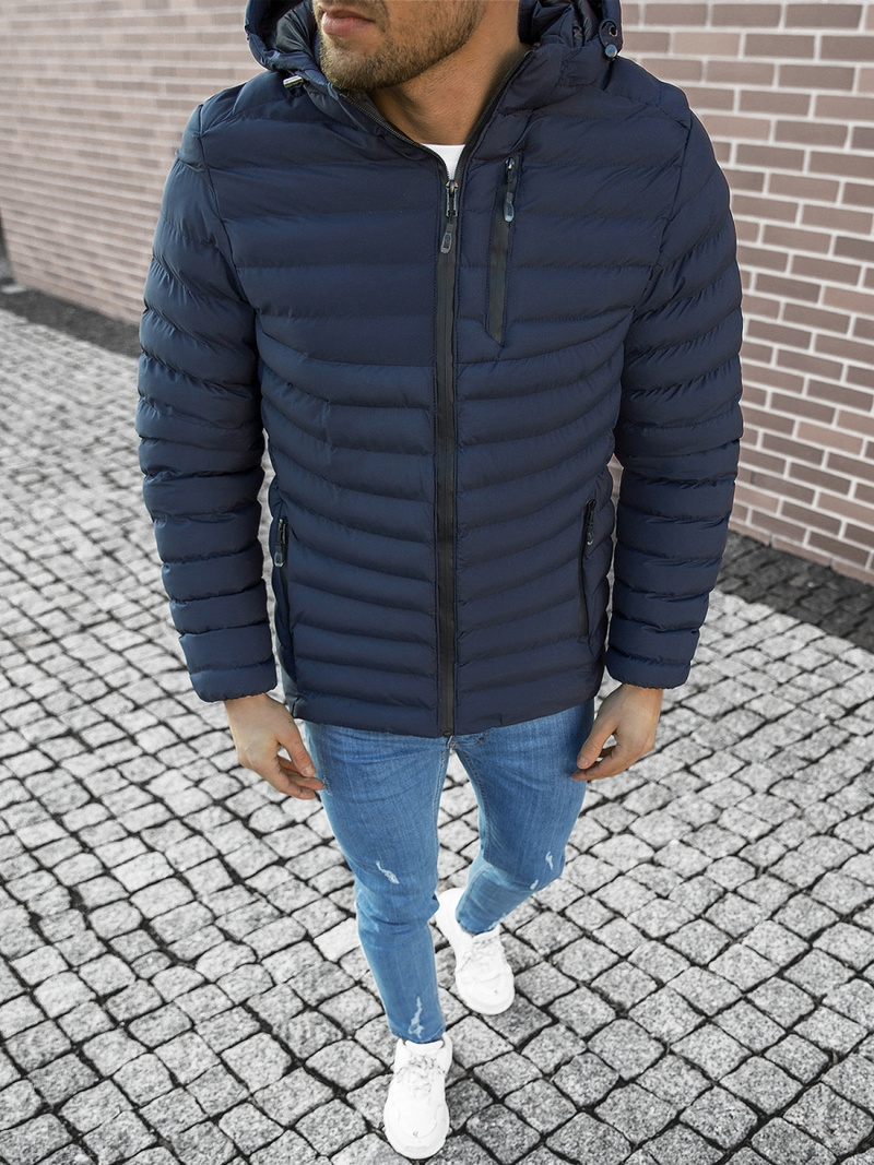 Kurtka zimowa męska pikowana granatowa OZONEE JS/M13057/215Z