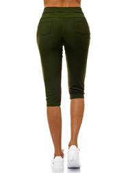 Legginsy krótkie damskie khaki OZONEE JS/1041/A7