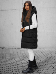 Стьобаний жіночий жилет чорний OZONEE O/81276Z