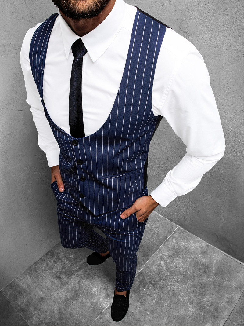 Чоловічий комплект - жилетка та штани чінос Сапфіровий OZONEE DJ/5609