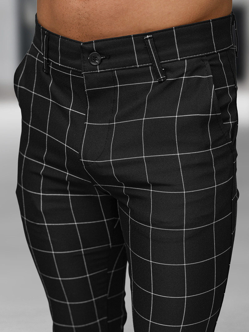 Spodnie męskie chino materiałowe czarne OZONEE DJ/5505Z