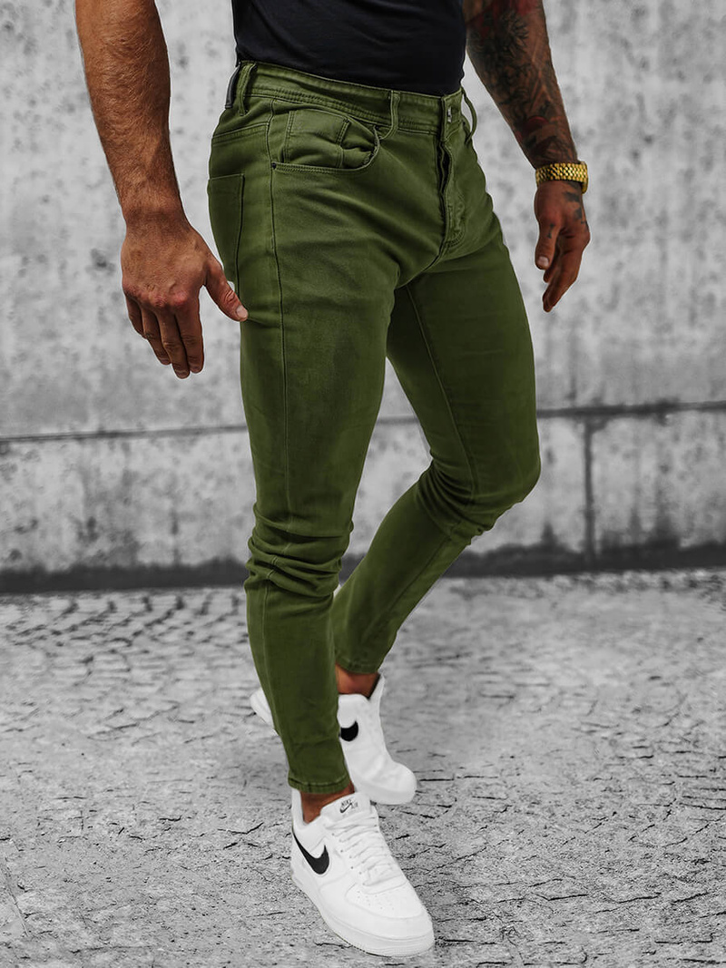 Spodnie męskie chino zielone OZONEE NB/MP0160MV