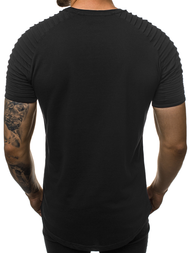 T-Shirt męski bez nadruku czarny OZONEE O/1256/20