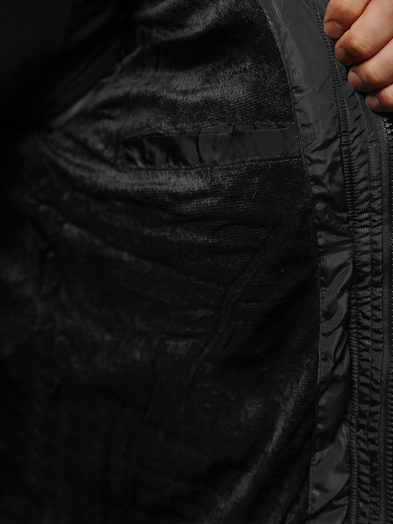 Kurtka zimowa męska pikowana czarna OZONEE JS/27M8109