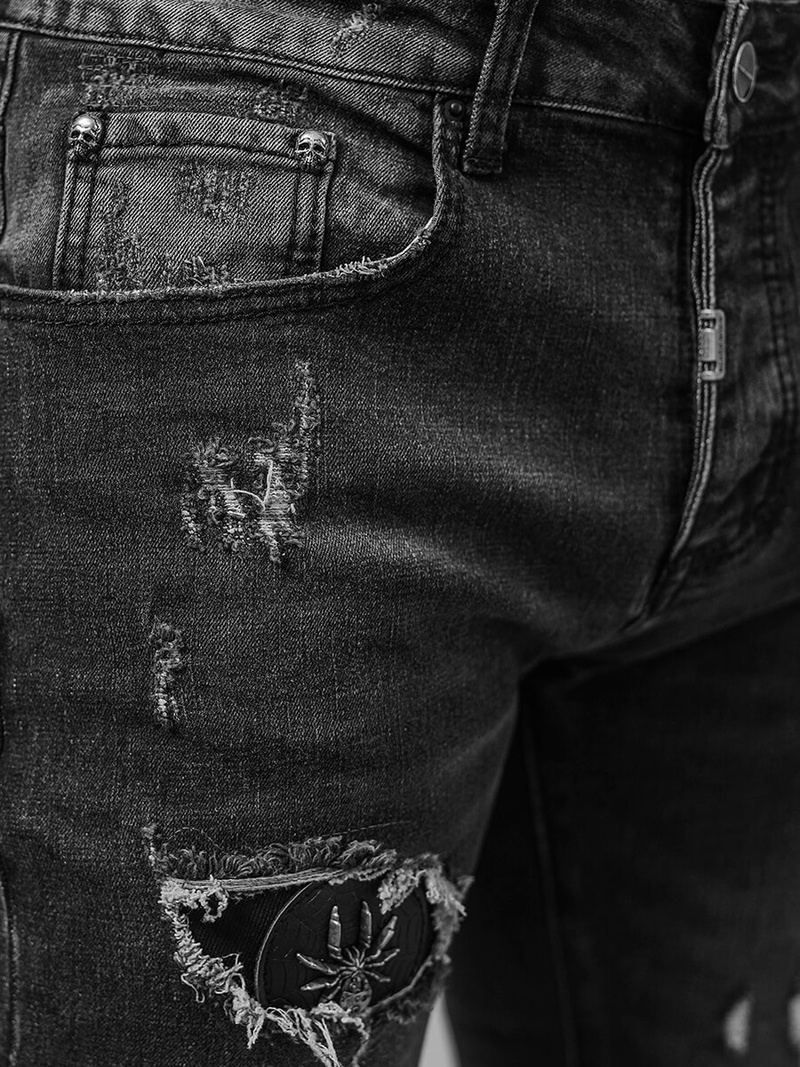 Spodnie jeansowe męskie czarne OZONEE NB/MP0166N