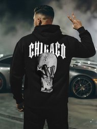 Bluza z kapturem męska czarna OZONEE JS/21B1903/3