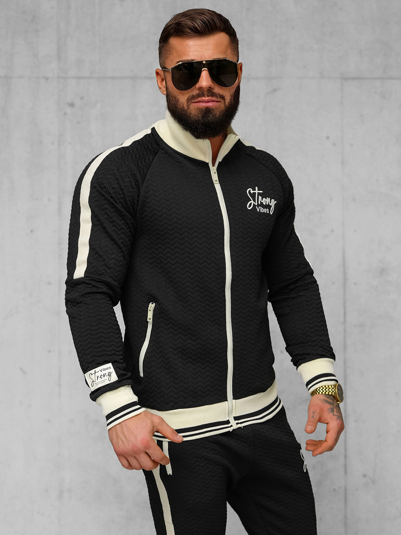 Komplet dresowy męski czarny OZONEE O/FF5030AB