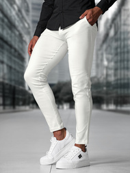 Spodnie męskie chino ecru OZONEE O/P4049Z