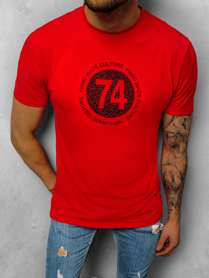 T-Shirt męski czerwony OZONEE NB/3003