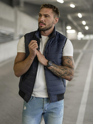 Kamizelka męska pikowana z kapturem granatowa OZONEE JS/8M983/215Z