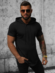 T-shirt męski z kapturem czarny OZONEE O/P1150