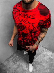 T-Shirt męski czerwony OZONEE JS/KS1987Z