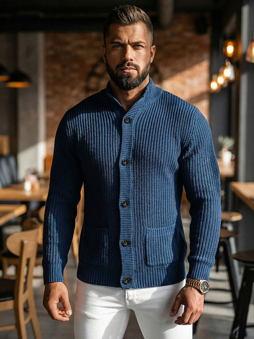 Sweter męski granatowy OZONEE NB/MM6020/6Z