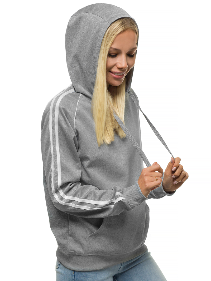 Bluza z kapturem damska szara OZONEE JS/JK88117/2