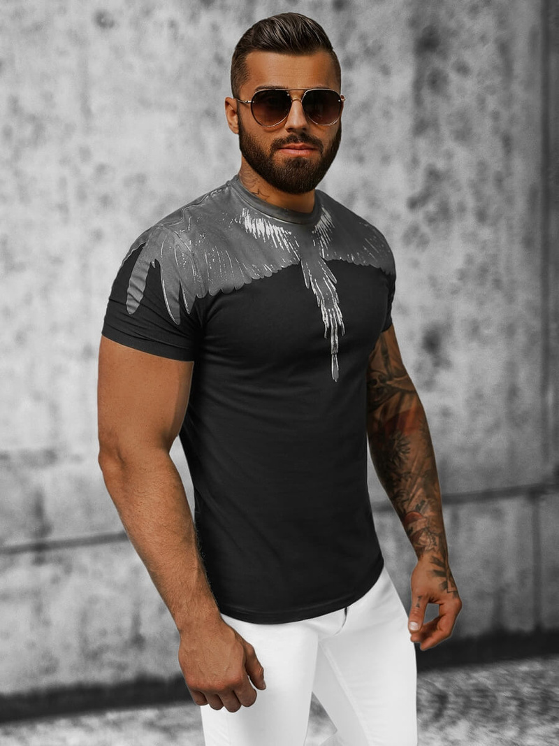 Футболка чоловіча Чорна OZONEE NB/MT3022