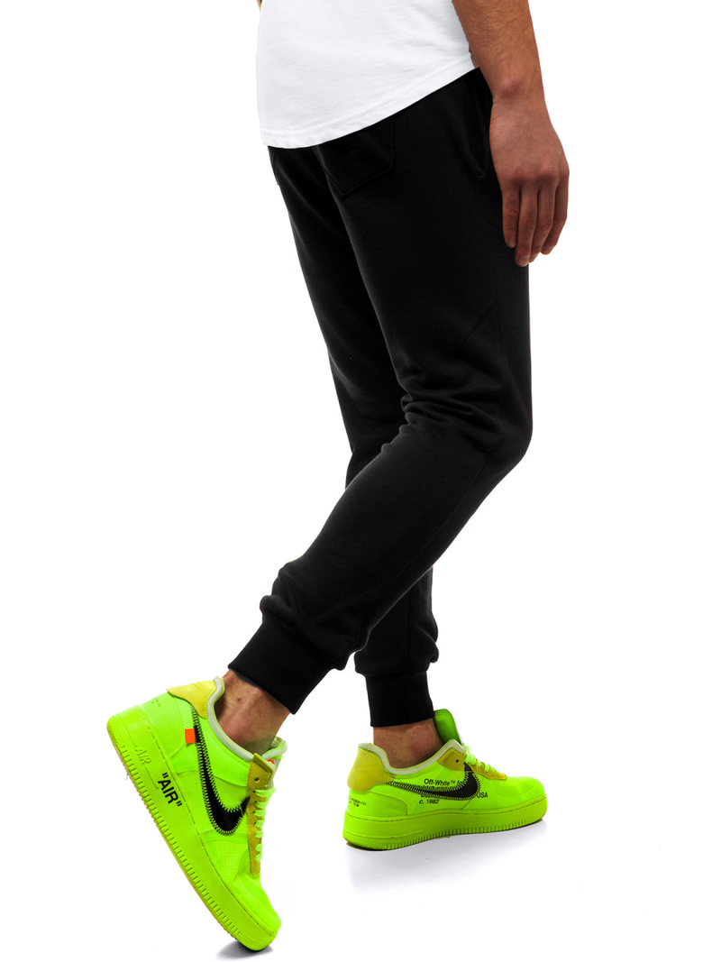 Spodnie dresowe męskie czarno-żółte OZONEE G/11129