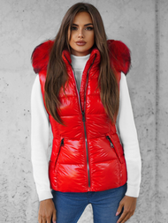 Стьобаний жіночий жилет червоний OZONEE O/DK027/4Z