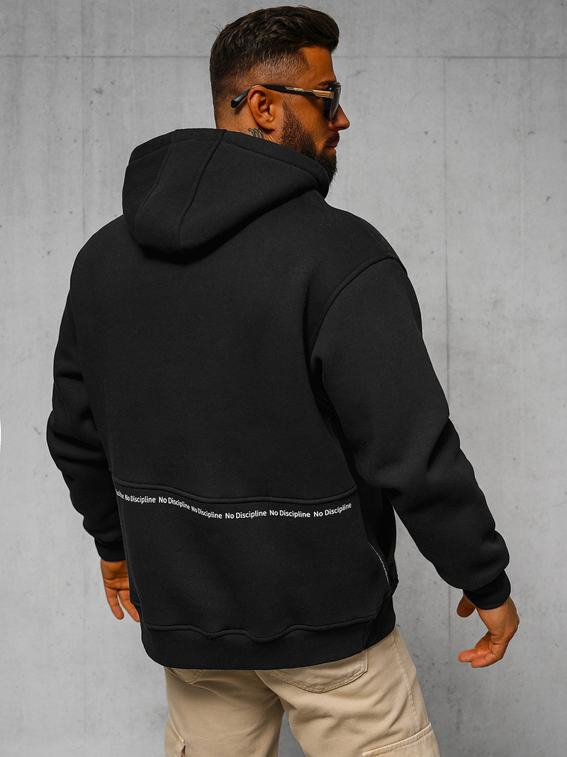 Bluza z kapturem oversize czarna OZONEE O/SWE23035Z