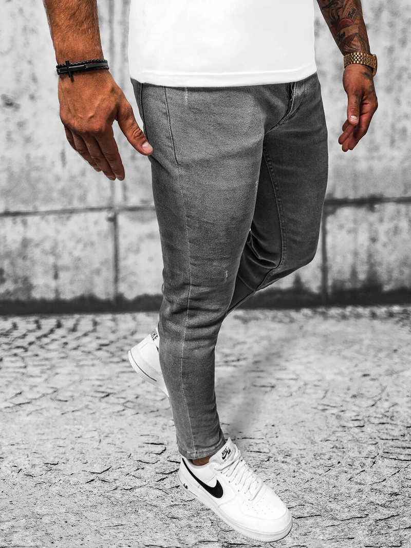 Spodnie jeansowe męskie szare OZONEE E/6551/01