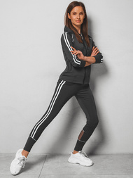 Komplet sportowy dwuczęściowy damski grafitowy OZONEE JS/HD070/2Z