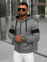 Bluza męska z kapturem rozpinana grafitowa OZONEE JS/8B1329/5