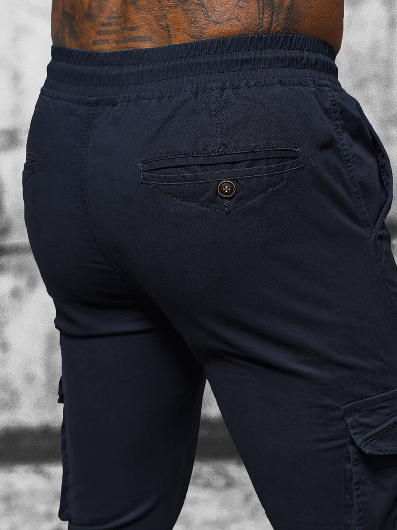 Spodnie męskie chino joggery granatowe OZONEE NB/MP0201BS