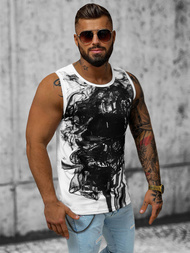 Koszulka bez rękawów męska biała OZONEE O/T106/1