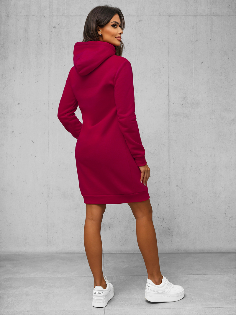 Bluza z kapturem damska bordowa OZONEE JS/YS10005/21Z