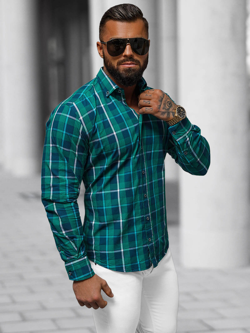 Сорочка чоловіча Зелена OZONEE O/V99