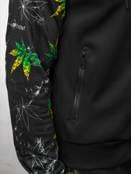 Komplet dresowy męski czarno-zielony OZONEE O/HM703Z