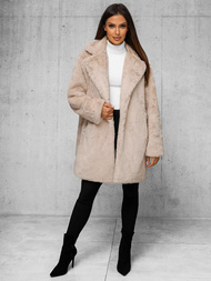 Kurtka zimowa damska z futerkiem beżowa OZONEE JS/11Z8168Z