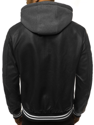Kurtka skórzana męska czarna OZONEE JB/JP1133