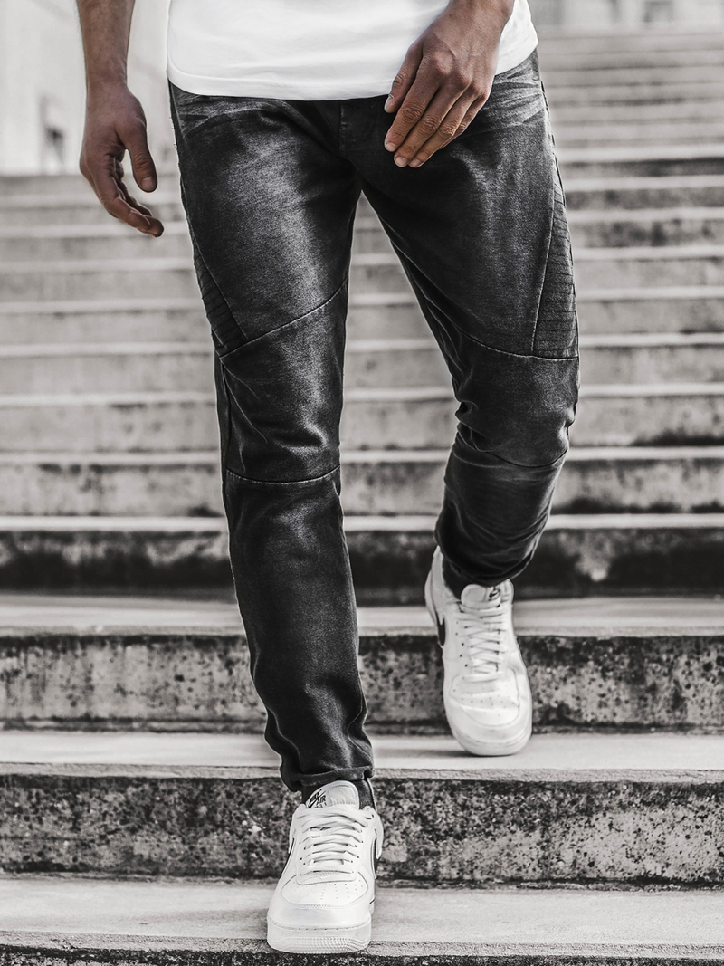 Spodnie męskie jogger czarne OZONEE JS/KK1098