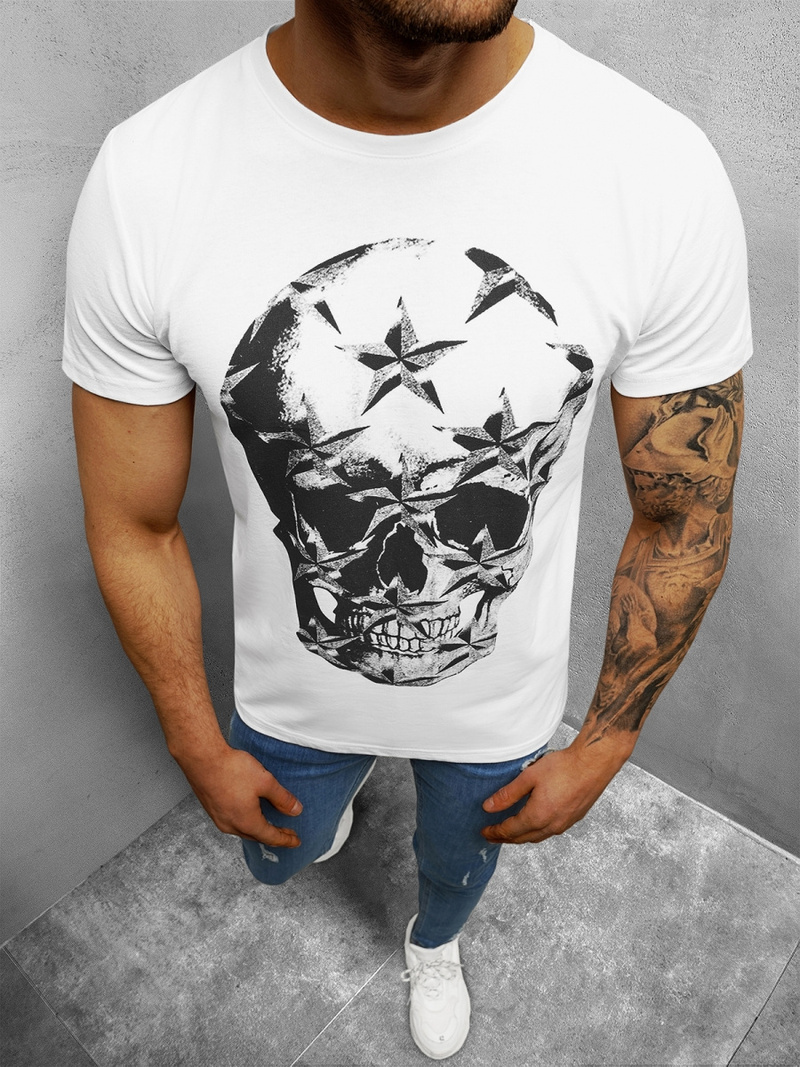 T-Shirt męski biały OZONEE O/1296