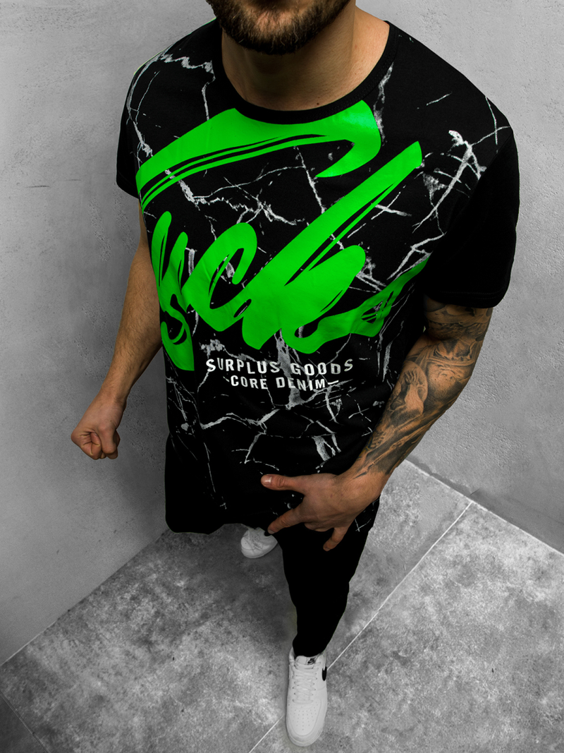 T-Shirt męski czarny OZONEE JS/KS2015Z