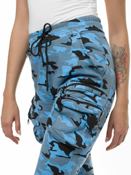 Spodnie damskie chino joggery niebiesko-czarne OZONEE O/802