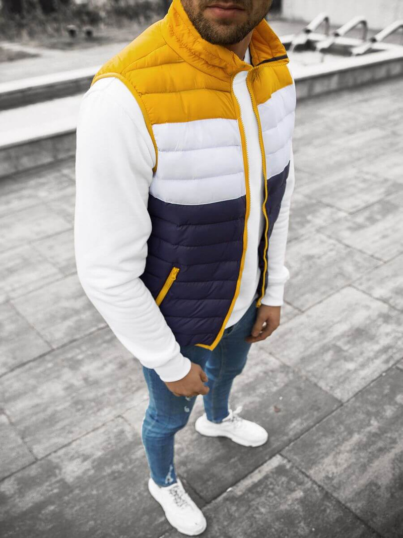 Безрукавка чоловіча Жовто/темно-синій OZONEE JS/M13076/392CZ