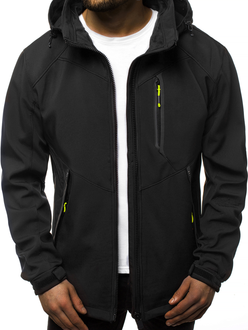 Kurtka męska softshell czarno-żółta OZONEE GE/12266