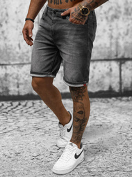 Spodenki męskie jeansowe ciemno-grafitowe OZONEE NB/MP0264GC