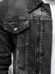 Kurtka męska jeansowa czarna OZONEE NB/MJ508NZ