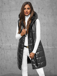 Стьобаний жіночий жилет графіт OZONEE JS/16M9117/105Z