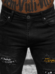 Spodnie jeansowe męskie czarne OZONEE DR/TF219