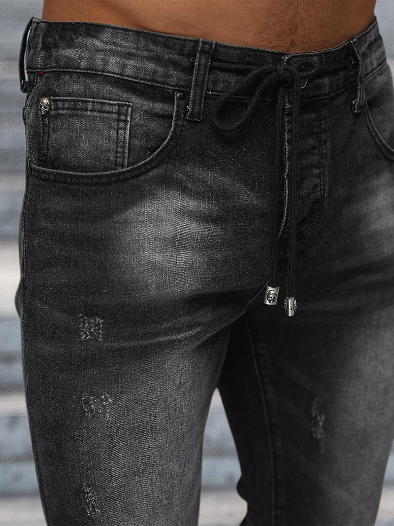 Spodnie jeansowe męskie slim fit czarne OZONEE NB/MP0063/1N