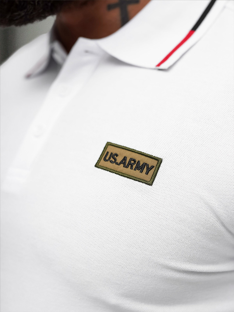 Koszulka męska polo biała OZONEE NB/MT3144