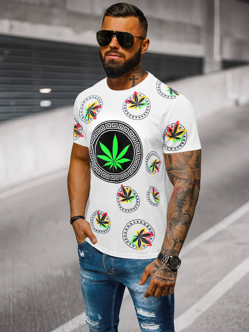 T-shirt męski biały OZONEE O/T135/1