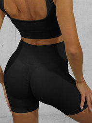 Жіночий спортивний костюм з двох частин чорний OZONEE O/SY2324